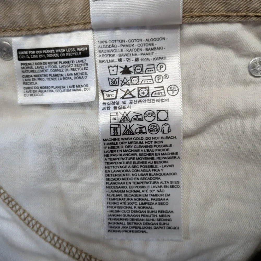 Levis‎ 514 Straight Fit Khaki Tan Twill Pants Mens 36x32 Casual Cotton